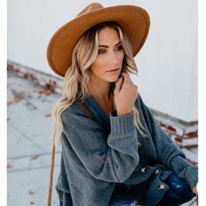 Peter Grimm Tan Seattle Wide Brim Fedora Felt Hat